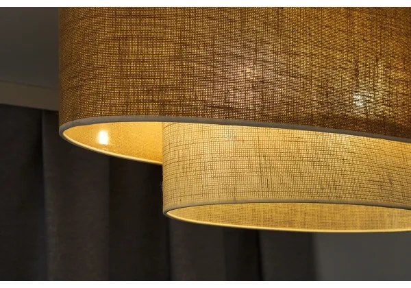 Lustră pe cablu Duolla DOUBLE OVAL YUTE 2xE27/15W/230V maro/crem