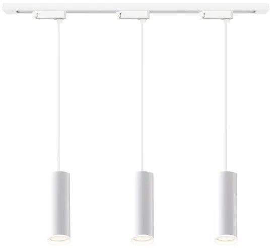 Pendul cu cablu pentru sistem de șină PIPE, 3xGU10/10W/230V, alb