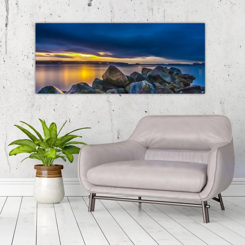 Tablou - Nori de furtună deasupra apei (120x50 cm)