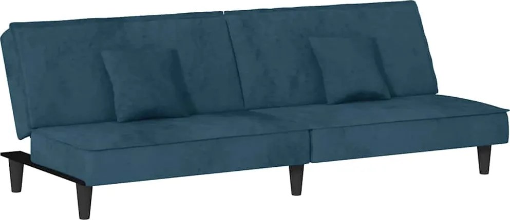 vidaXL Canapea extensibilă, albastru, catifea