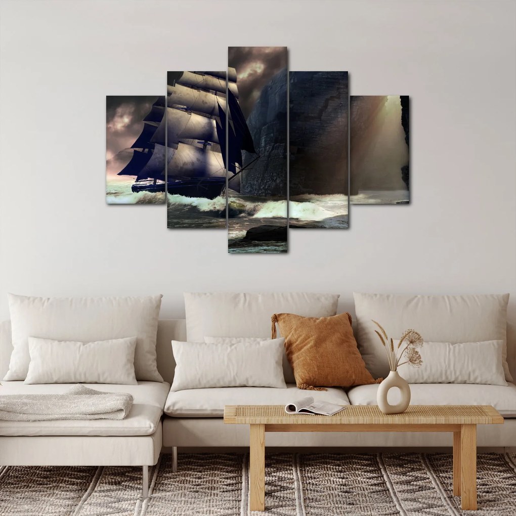 Tablou - Navă printre recife (150x105 cm)