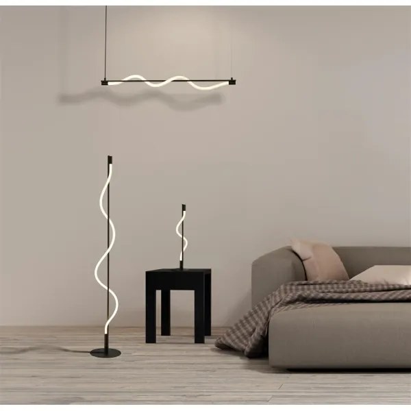 Searchlight 57211BK - Lustr LED pe cablu SERPENT LED/15W/230V negru