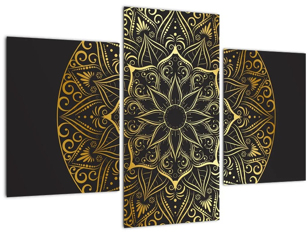 Tablou abstracției aurii (90x60 cm)