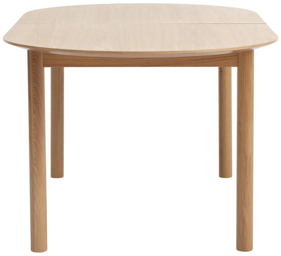 Masă de dining în culoare naturală extensibilă cu blat cu aspect de lemn de stejar 100x190 cm Gallina – Unique Furniture