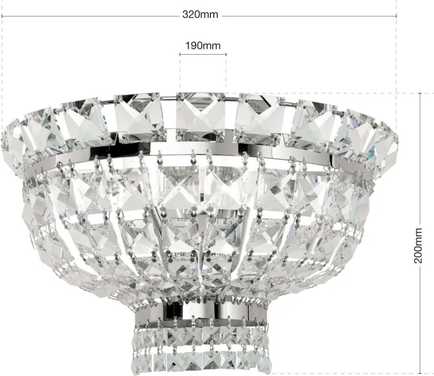 Aplica de perete cristal Swarovski AMBASSADOR crom