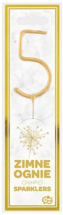 Numere Gold Scânteietoare Aurie Numărul 5, 17 cm