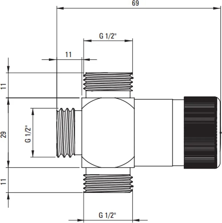 Comutator de dus cu 2 functii pentru coloane de dus Deante crom
