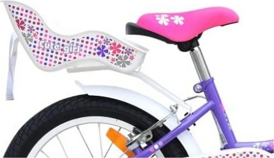 Bicicleta pentru copii NOVOKIDS™ Splend'Or Boom PRO Edition, Cu cosulet pentru papusi, Roti 14" inch, Maxim 50 kg, Cadru din otel, Roti ajutatoare