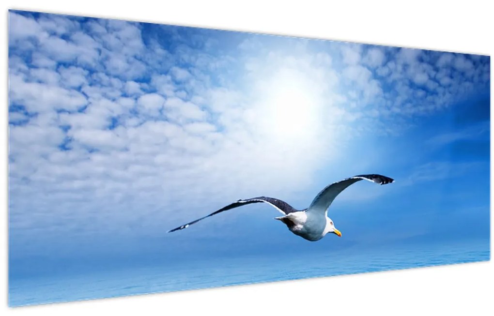 Tablou - Pescărușul peste mare (120x50 cm)