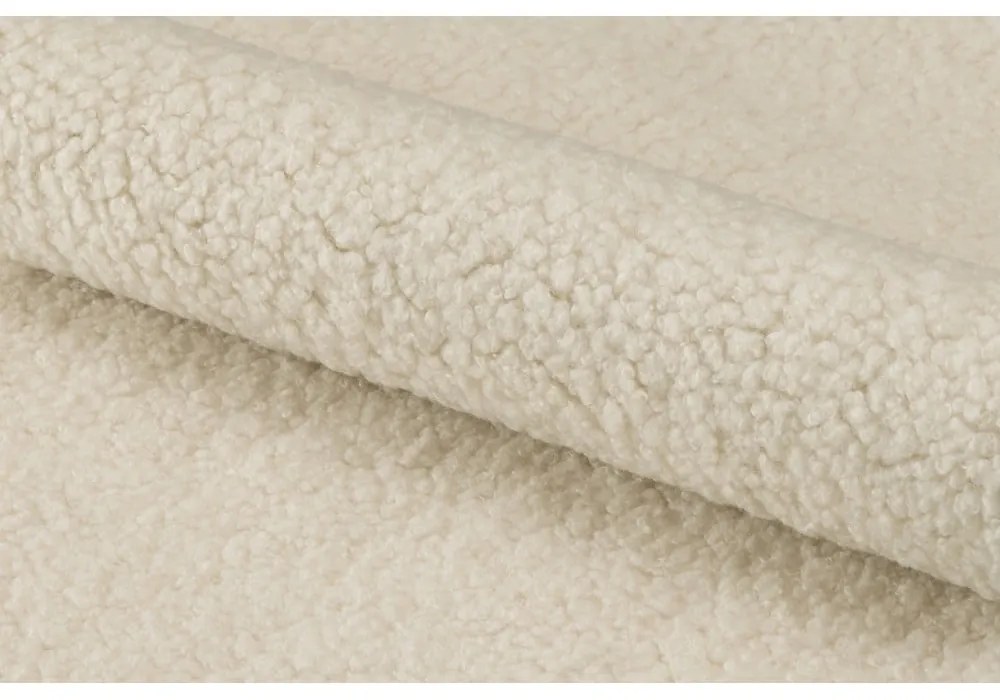 Fotoliu cu tapițerie din lână sintetică Actona Center, alb - crem