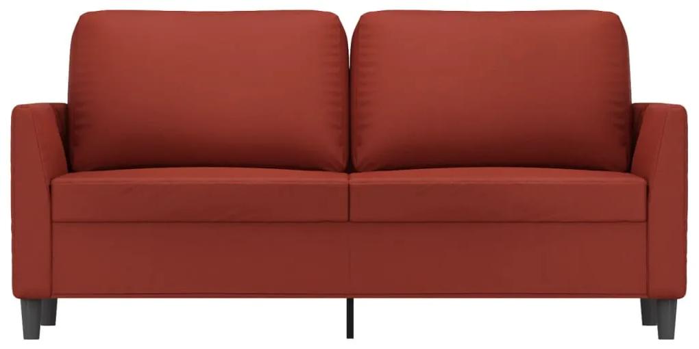 Canapea cu 2 locuri, rosu vin, 140 cm, piele ecologica Bordo, 160 x 77 x 80 cm