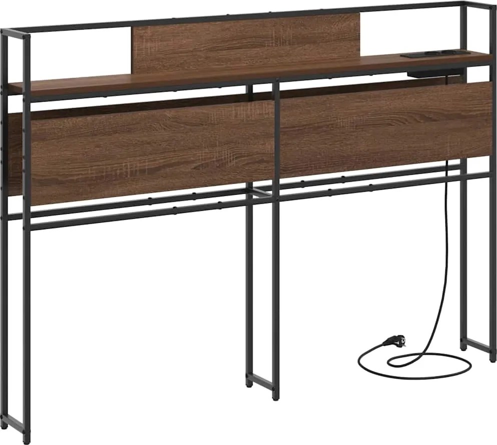 vidaXL Tăblie de depozitare cu raft Stejar brun 120 cm Lemn compozit