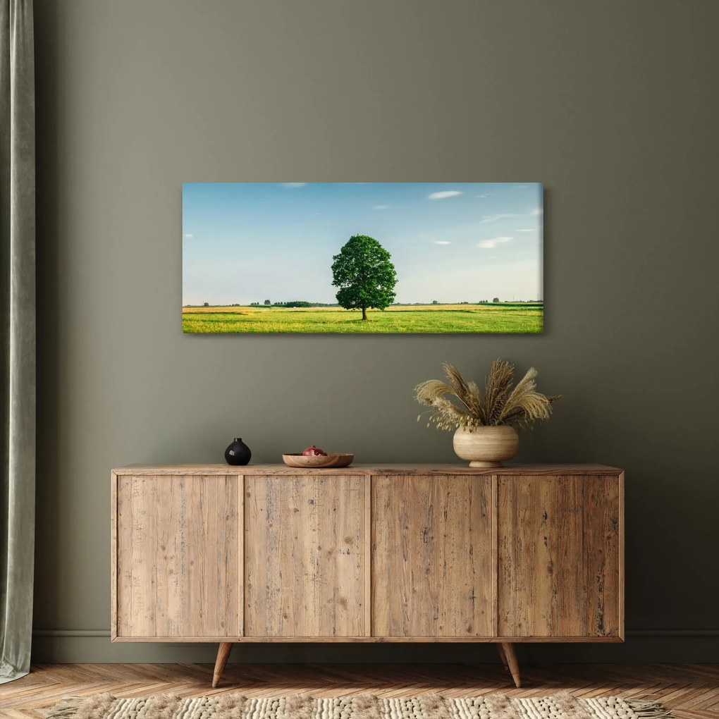 Tablou cu copaci pe luncă (120x50 cm)