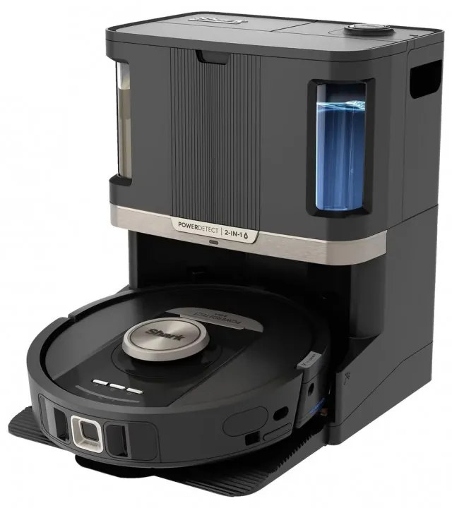 Aspirator robot Shark PowerDetect Max RV2800ZEEU, 650W, 0.3 L, 372 m², 360° LiDAR, Autonomie pana la 110 min, Detectare margini umede, Negru