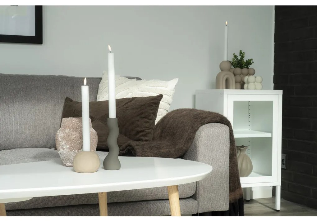 Vas de flori, ceramică, maro, 13,5x13,5x13 cm