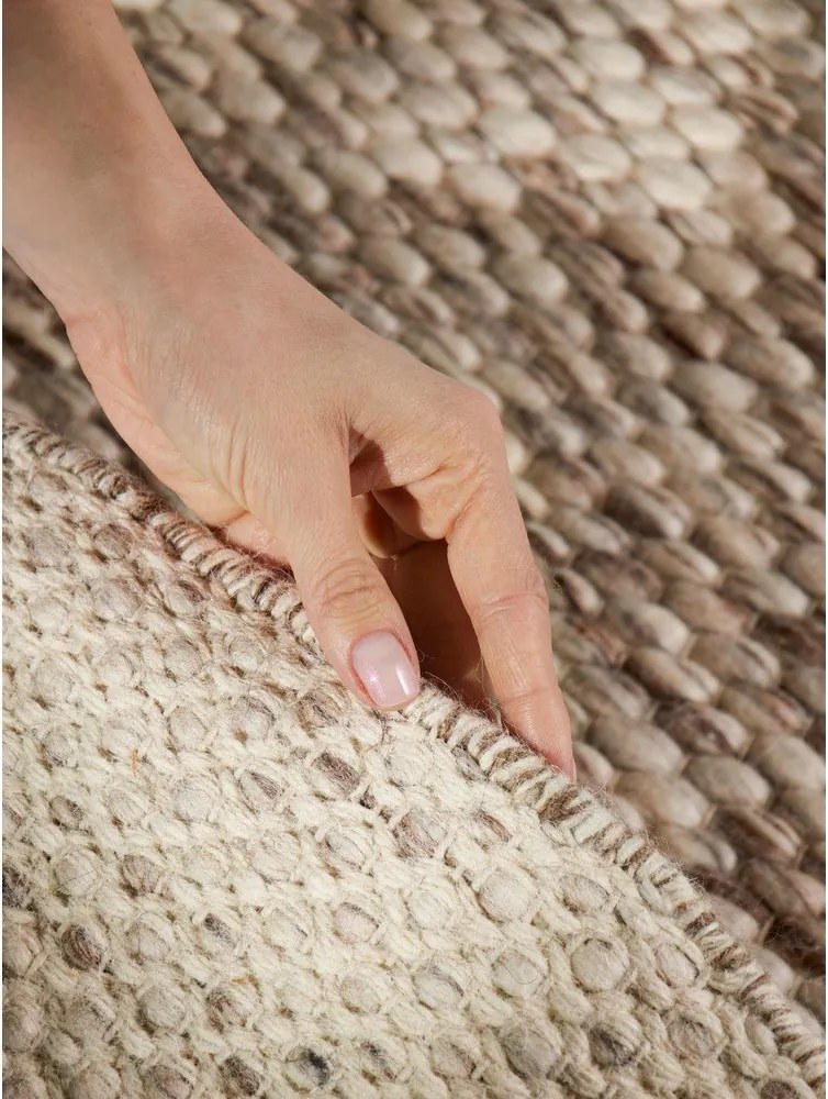 Covor bej/în culoare naturală țesut manual rotund din lână ø 160 cm Lyon Beans – Elle Decoration