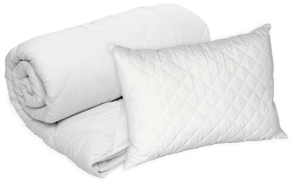 Set Blanche, perna microfibra 50x70 cm si pilota matlasata 350g/mp, 140x200 cm