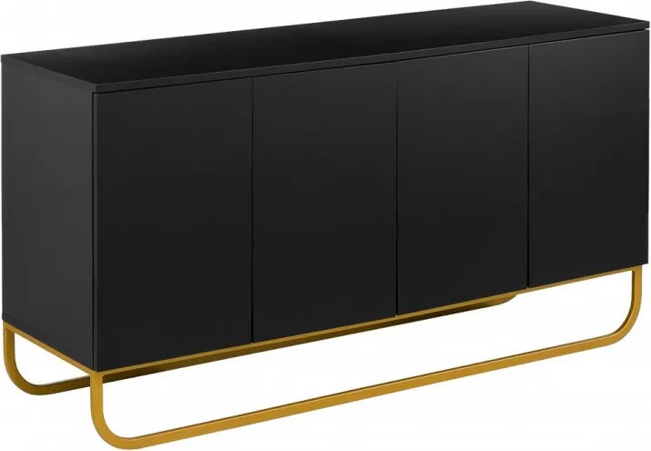 Comoda Sanford din lemn, negru, 160 x 83 cm