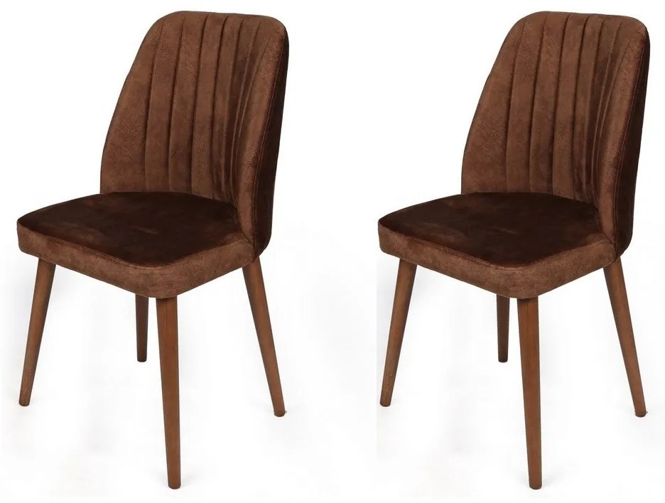 Set de scaune de sufragerie Alfa Brown and Walnut,2 buc.
