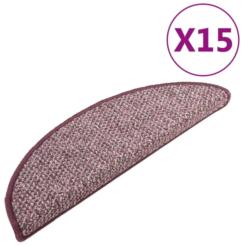 Covorase pentru trepte scara, 15 buc., violet, 56x20 cm 15, Violet, 56 x 20 cm