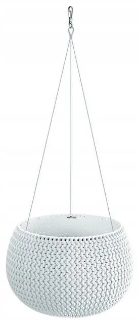 Ghiveci decorativ cu lant, rotund, alb, 23.9x16.1 cm, Splofy Bowl WS