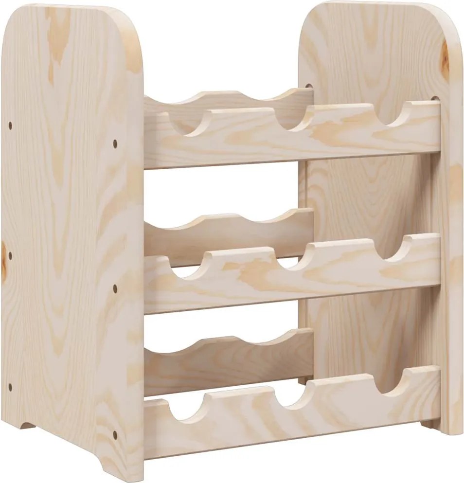 vidaXL Suport de vinuri, 33x25x37 cm, lemn masiv de pin