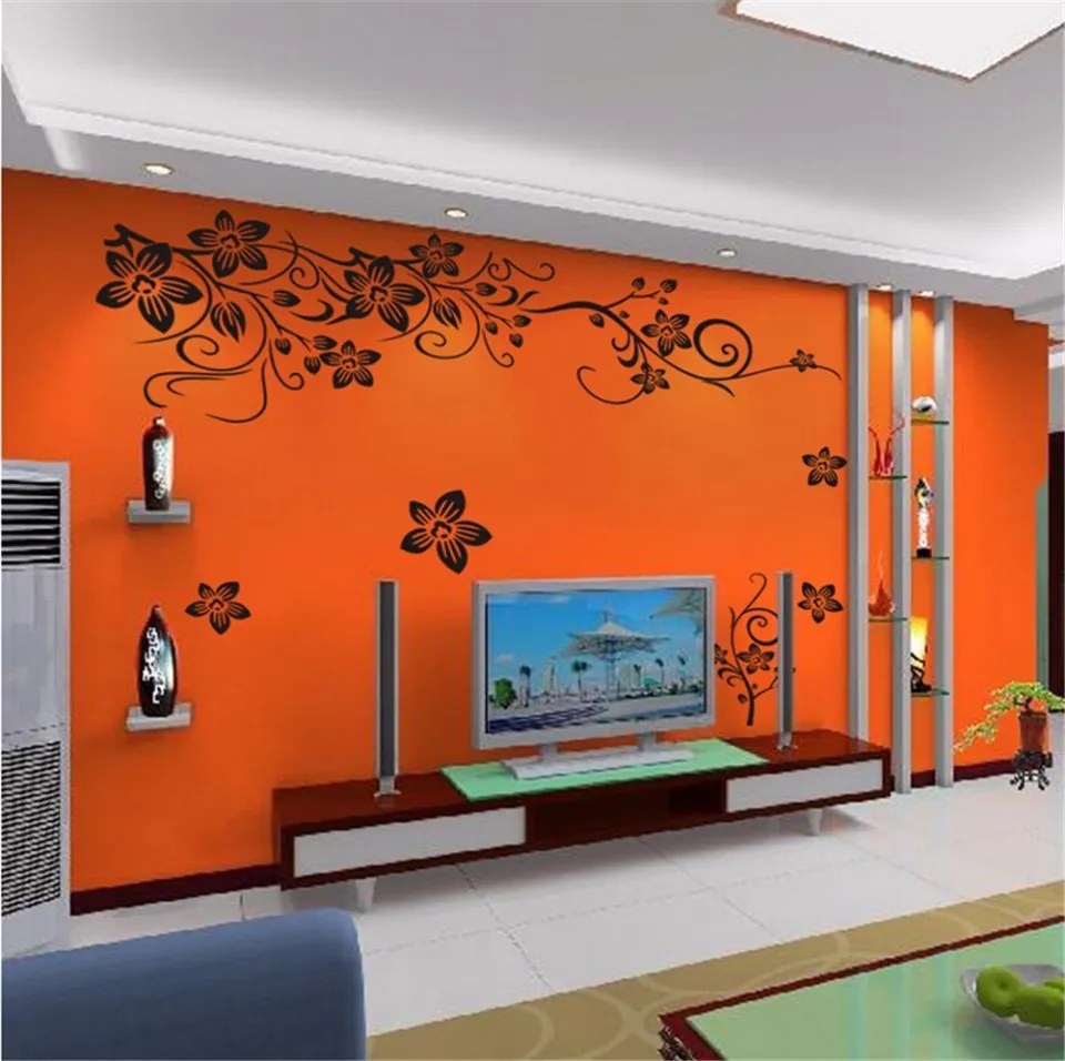 Sticker perete Black Flower Decor 6