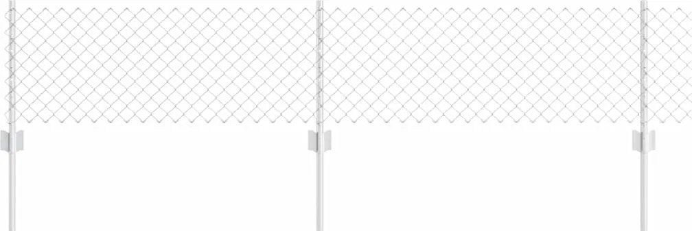 vidaXL Gard cu Stâlp Argintiu 0,4 x 10 m Oțel