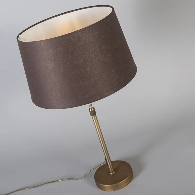 Lampă de masă din bronz cu abajur maro 35 cm reglabil - Parte