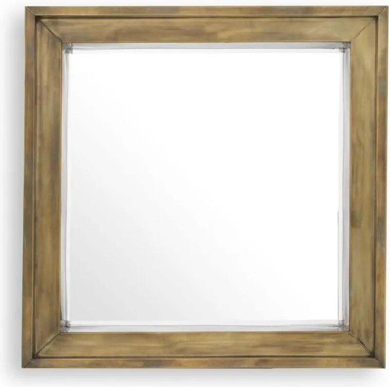 Oglinda decorativa design LUX din otel finisaj alama vintage Magenta 100x100cm 113612 HZ