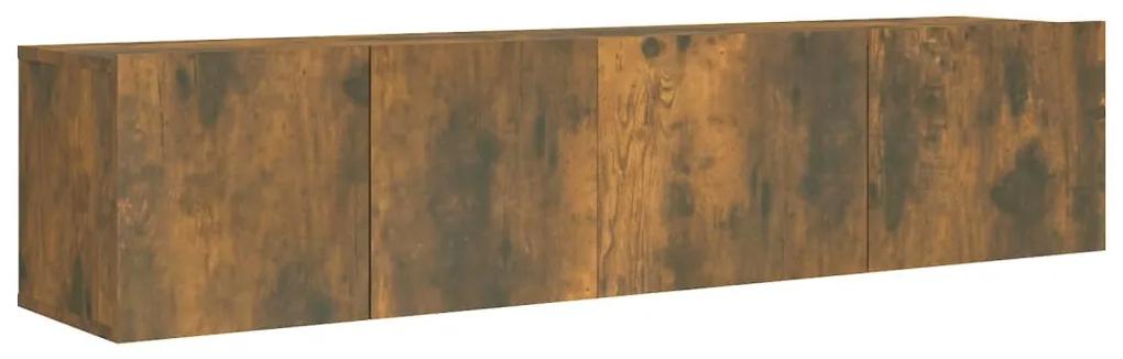 Set dulapuri TV, 2 piese, stejar fumuriu, lemn prelucrat 2, Stejar afumat, 60 80 x 30 x 30 cm