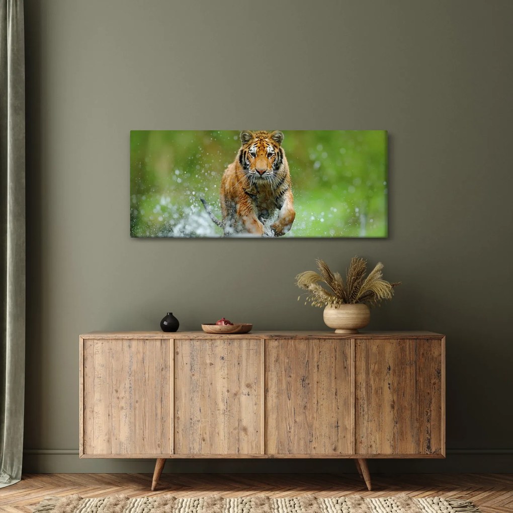 Tablou - Tigru care aleargă (120x50 cm)