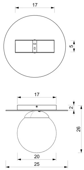 Plafonieră PLATO 1xE14/40W/230V d. 25 cm