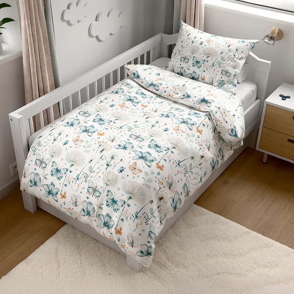 Lenjerie de pat din bumbac creponat pentru patut Renforcé ELIVINE albă Dimensiune lenjerie de pat: 45 x 65 cm | 90 x 140 cm