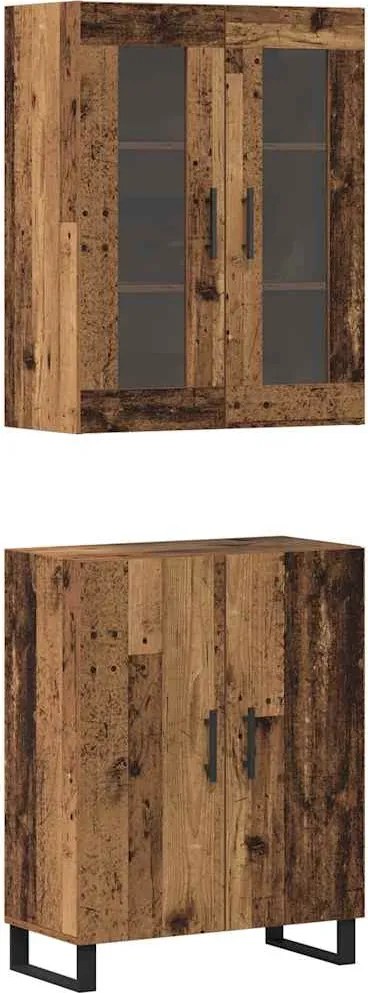 vidaXL Bufet 2 pcs Lemn vechi Lemn compozit