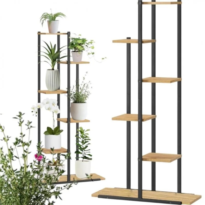 Suport pentru flori – etajeră modernă cu 6 rafturi, 113x60x20 cm
