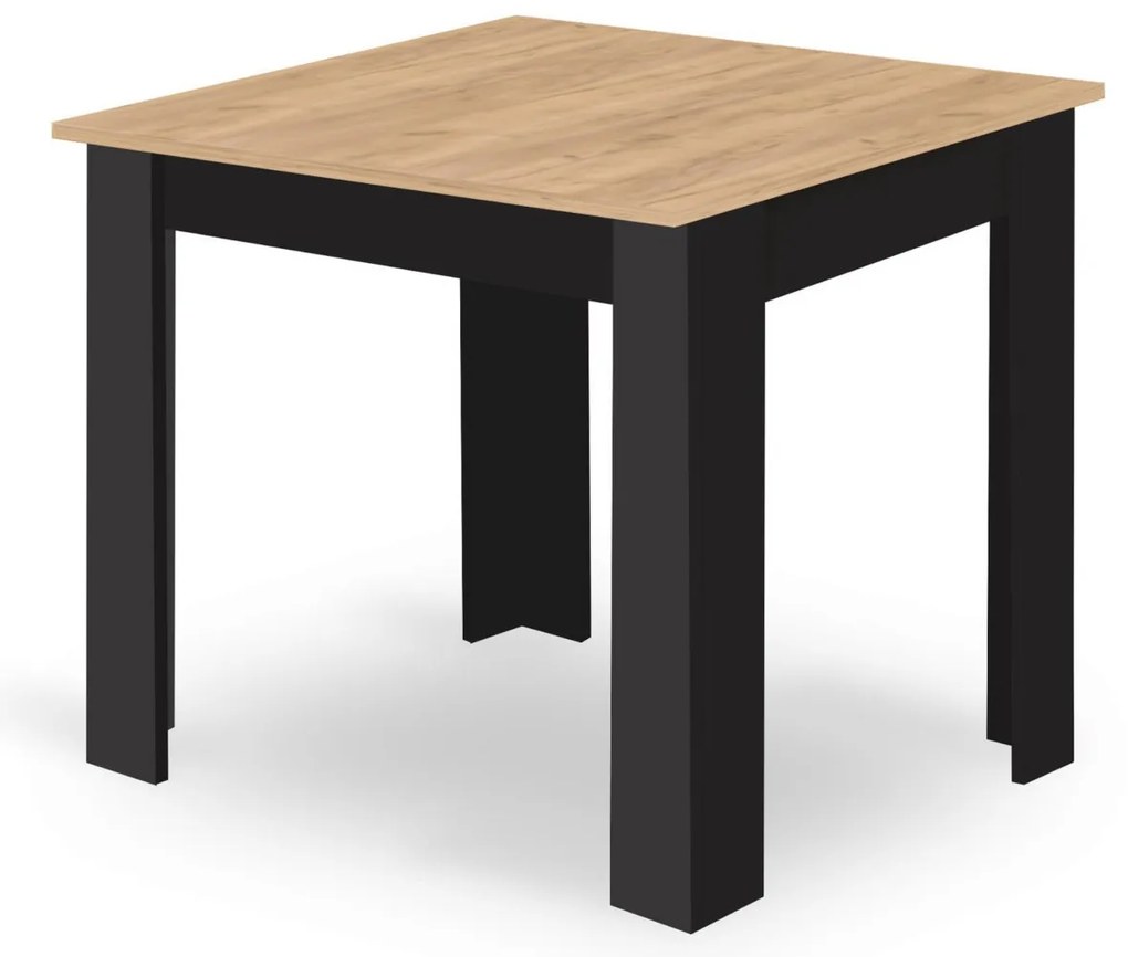 Set de masă negru 1 + 4, masa MADO ARTISAN 80x80 + scaune BALI MARK negre