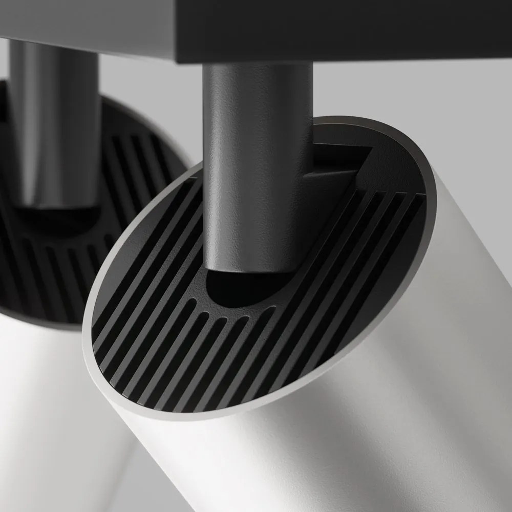 Aplica de perete / tavan cu 2 spoturi directionabile design tehnic Focus S negru, argintiu