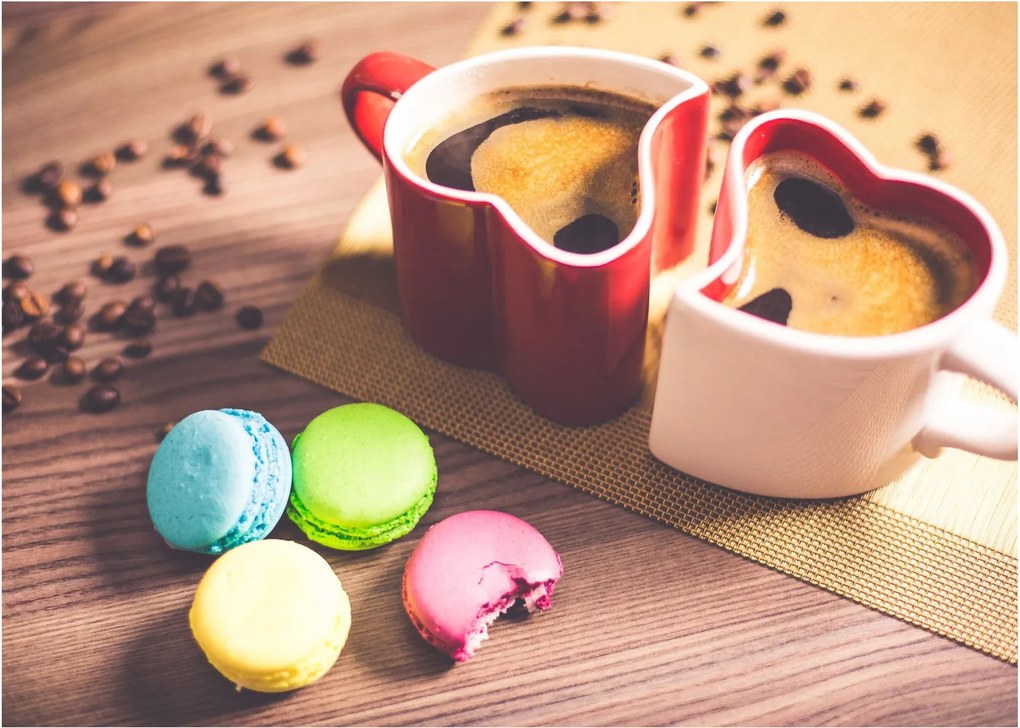 Tablou cu cafea și macarooni (70x50 cm)