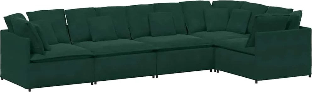 vidaXL Canapea modulară cu perne, verde închis, catifea