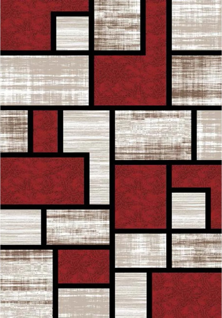 Covor Modern Living , Dormitor Dreptunghiular Romantic 4714 Rosu (Alege dimensiunea: 150 x 230)