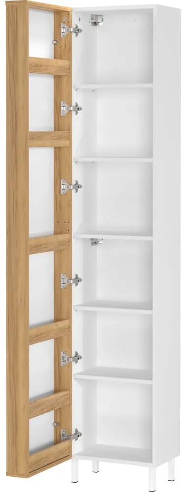 Dulap de baie alb, înalt, îngust 39x195 cm Topeka – Germania
