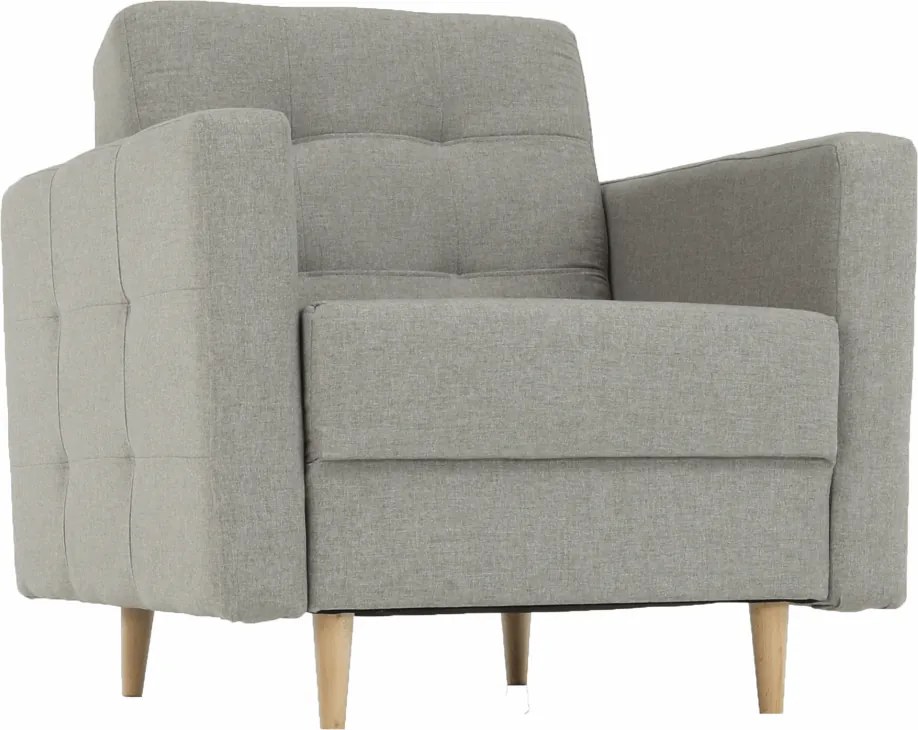 Fotoliu complet tapiţat, material textil gri, AMEDIA