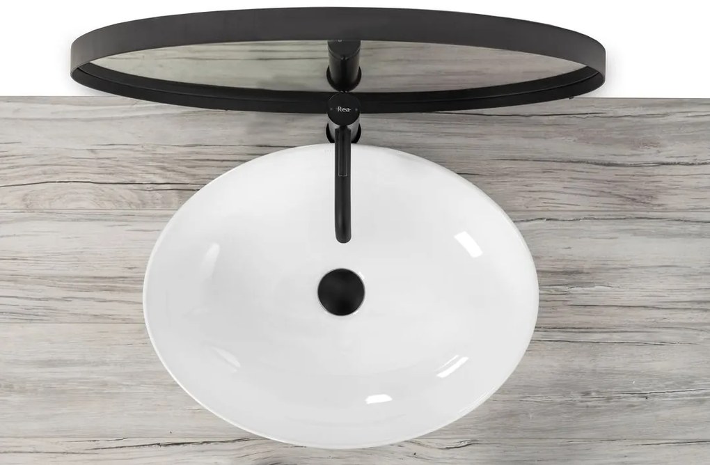 Lavoar pentru blat Rea Carola Slim Alb lucios