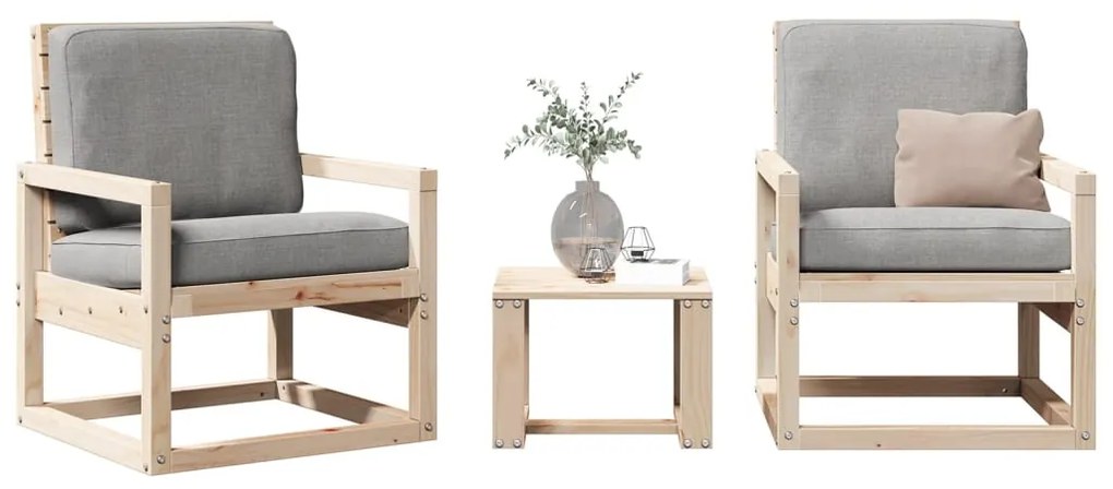 vidaXL Set mobilier de grădină, 3 piese, lemn masiv de pin