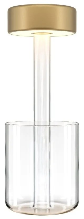 Lampa portabila cu baterii cu baza in forma de vaza AI design auriu/ transparent