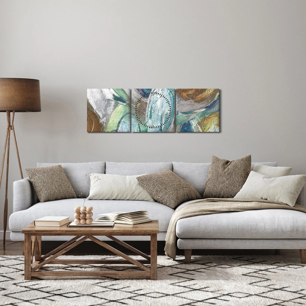 Tablou - Pictura figura abstractă (cu ceas) (90x30 cm)