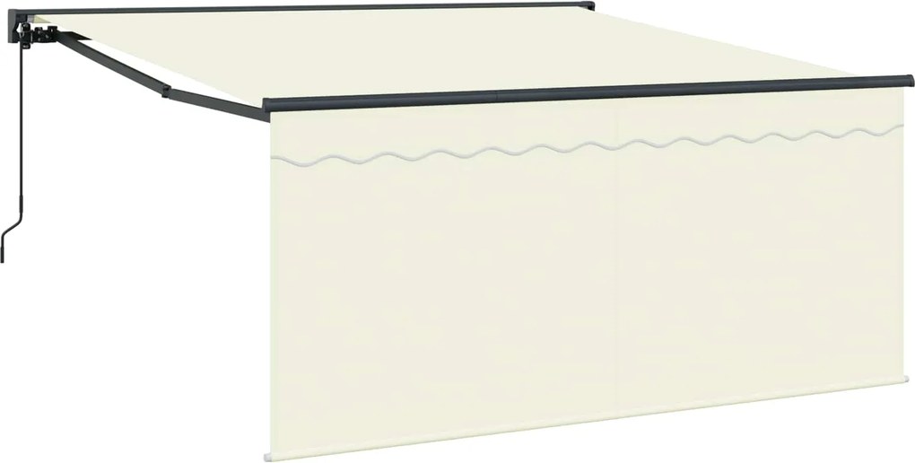vidaXL Cortina Retractabilă Crem 300 x 250 cm Poliester și Aluminiu