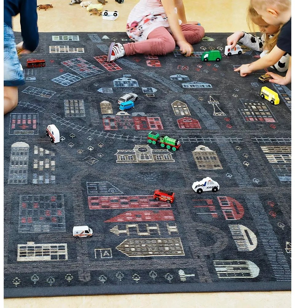 Covor cu 2 fețe Narma Ülejõe, 140 x 200 cm, negru