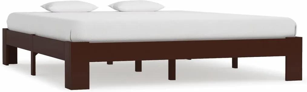 Cadru de pat, maro inchis, 180 x 200 cm, lemn masiv de pin